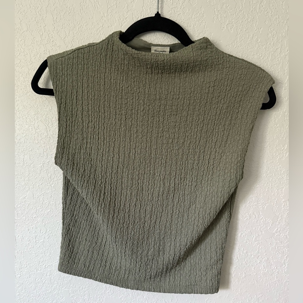 Abercrombie & Fitch Olive Green Textured Top